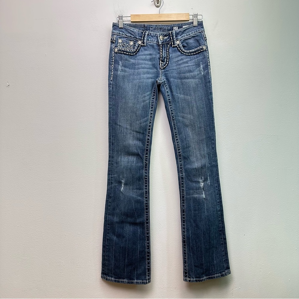 Miss Me Denim Brand Irene Bootcut Distressed Jeans Size 27